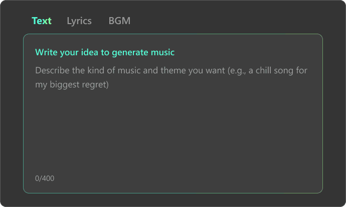 Input Your Idea, Mood, or Keywords