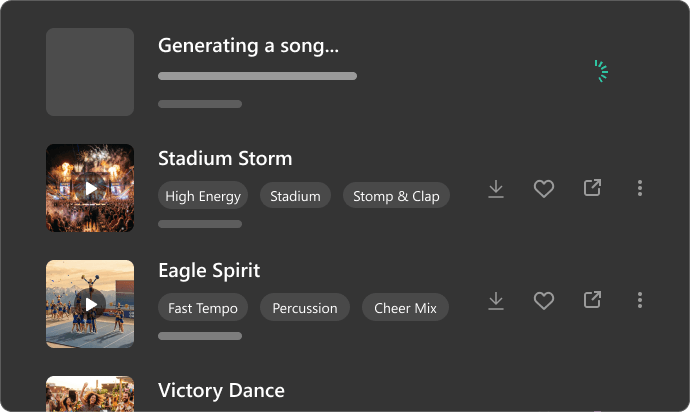 Generate and Preview Your Cheer Music