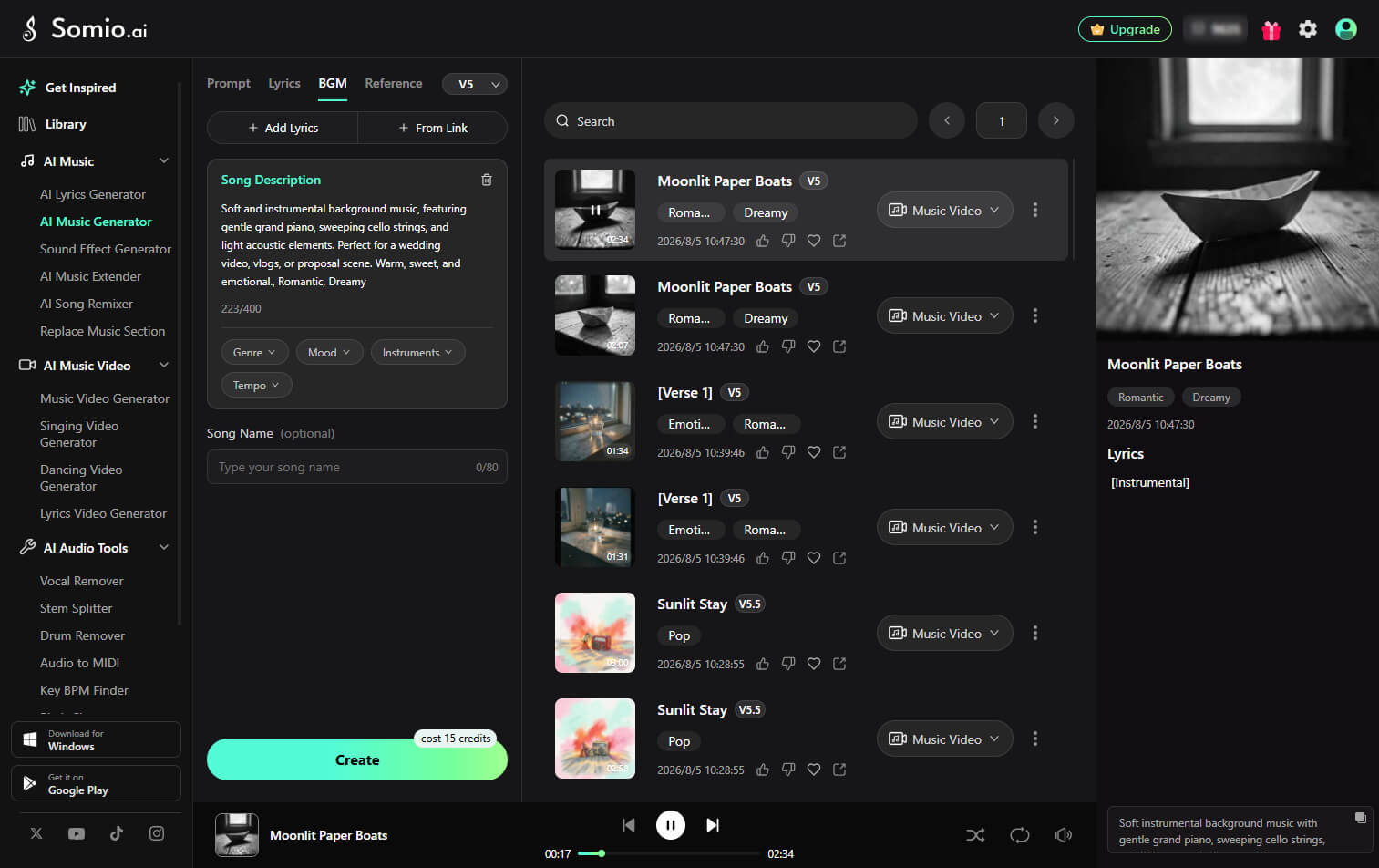 10 Generate and download your background music