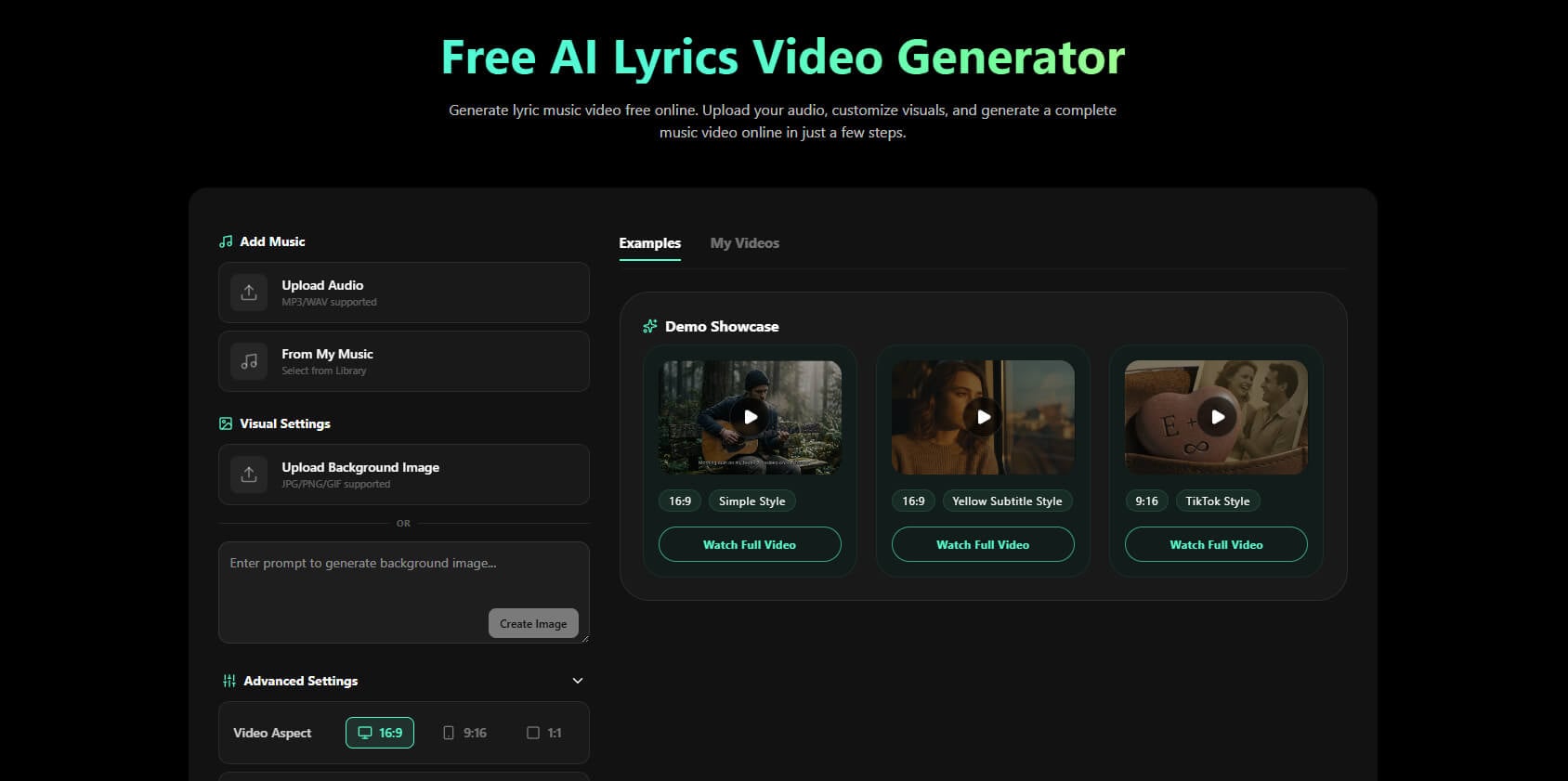 01 Somio AI lyric video generator
