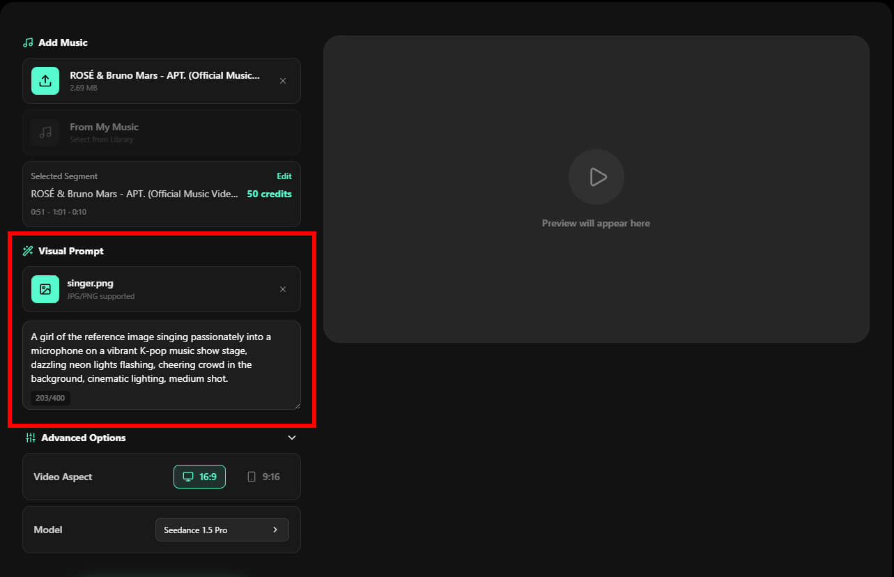 Add your visual prompt