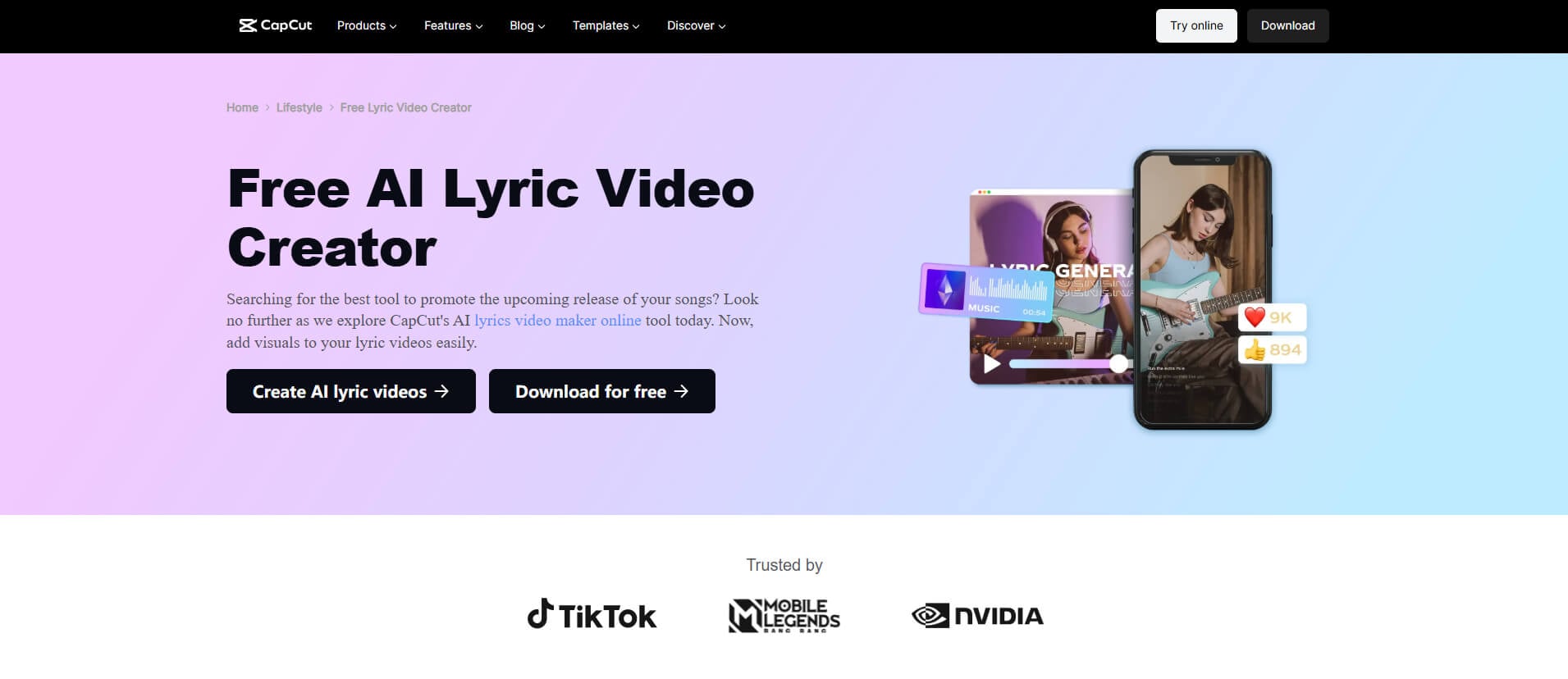 07 CapCut AI  lyric video generator