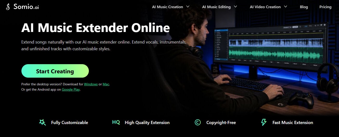 Somio best AI music extender