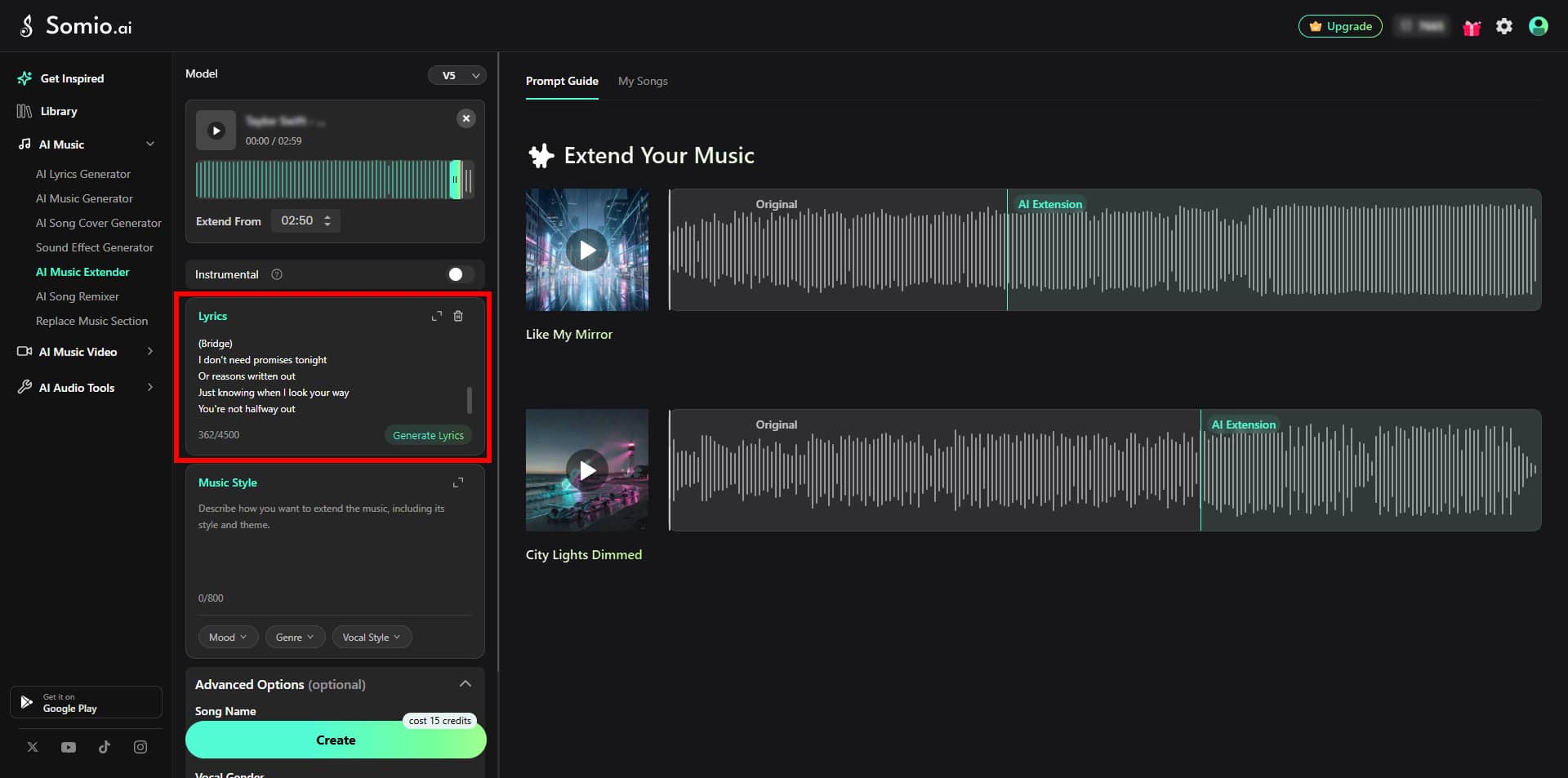 03 Add Lyrics or Choose Instrumental