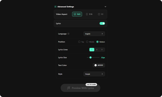 Customize Your Video and Lyrics
