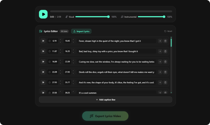Edit and Sync Your Lyrics