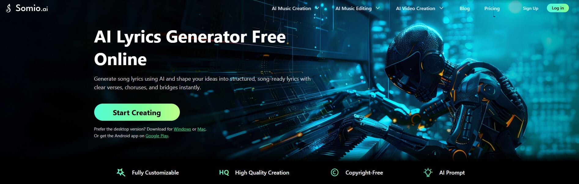 Somio AI lyrics generator