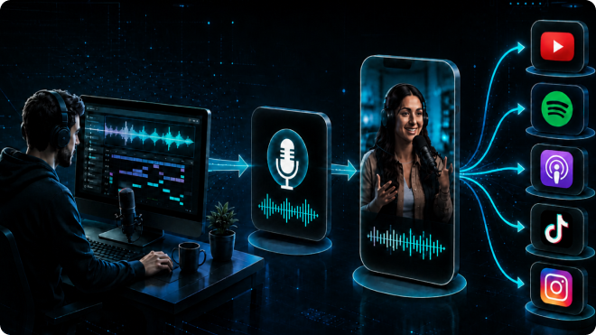 AI podcast creation workflow