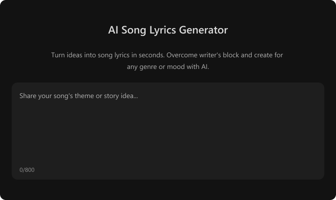 Enter an Idea or Existing Lyrics