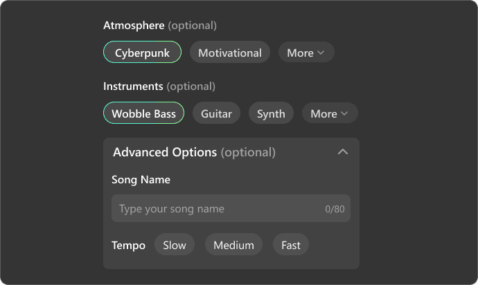 Customize BPM, Energy, and Dubstep Style