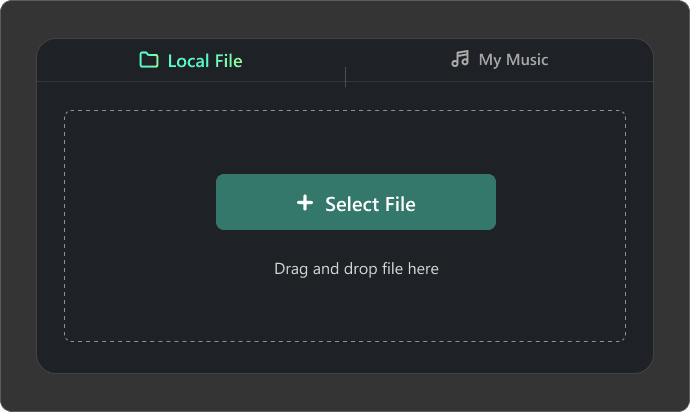 Select and upload your audio file