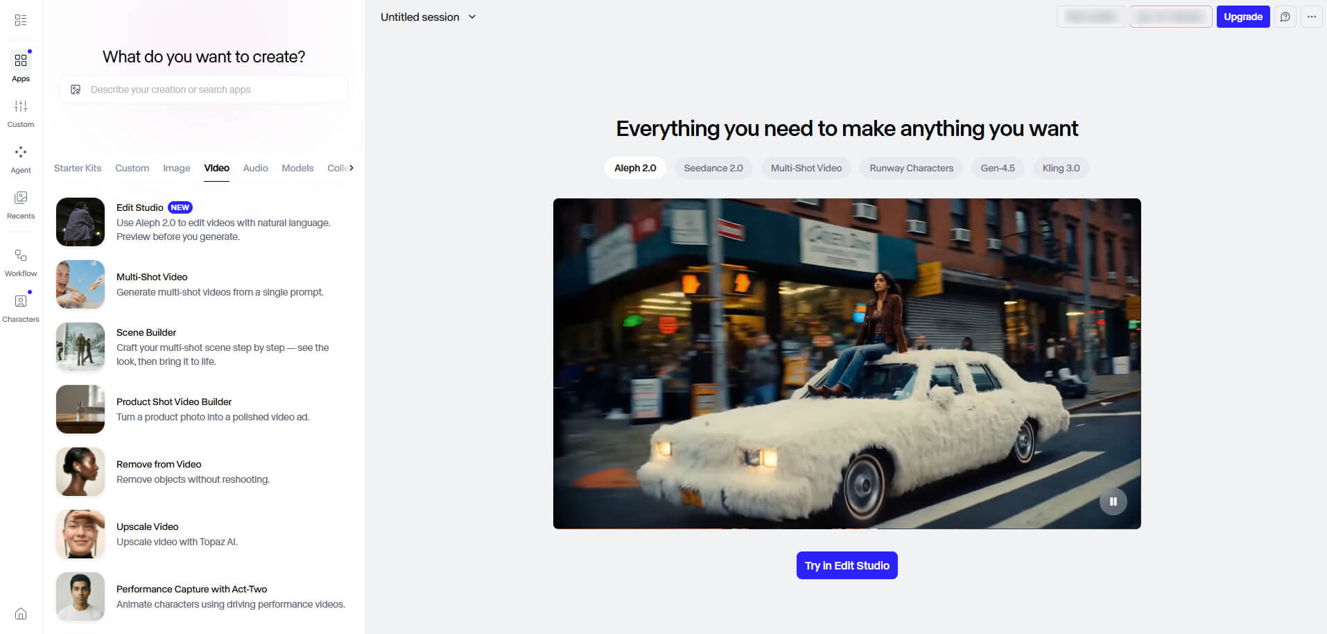 Runway ML free AI video generator from music
