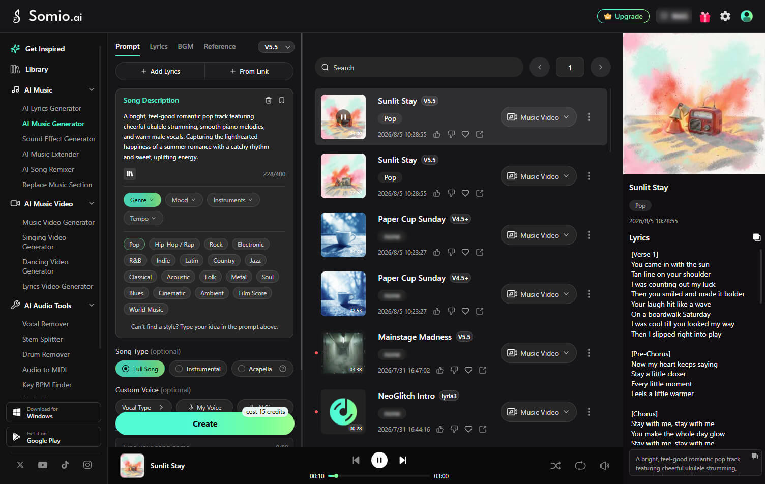 Tap Create Button